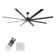 96"  Ceiling Fan with Light and Remote Control, 6-Speed Noiseless Reversible DC Motor, 8 Durable Aluminum Double-Layer Blades Large Ceiling Fan