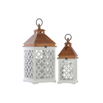 Ensemble de lanternes en bois 2 pièces