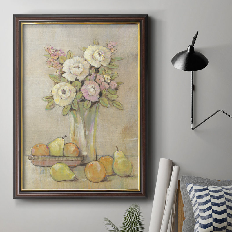 Still Life Study Flowers & Fruit I, toile de qualité supérieure, prête à être accrochée, H 20 po x l 16 po x P 1 po