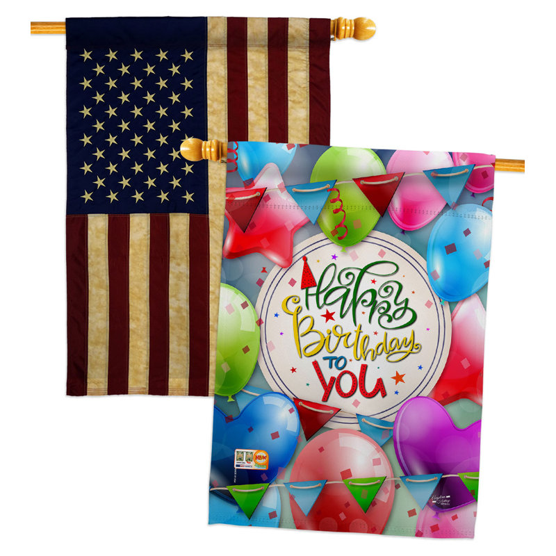 Drapeau de maison en polyester à 2 côtés 40 x 28 po