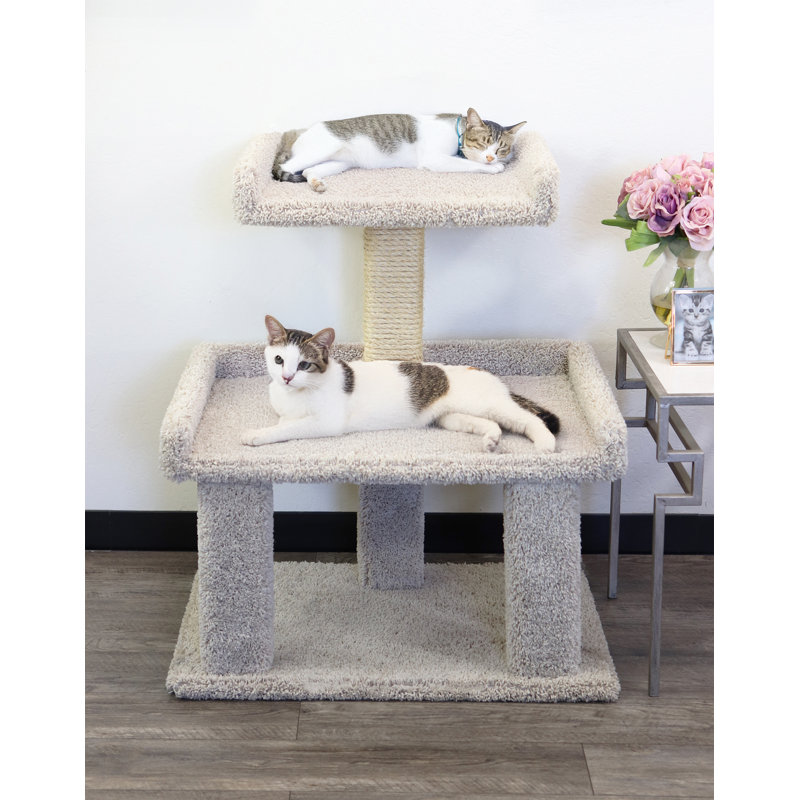 Arbre à chat en bois massif Prestige, Beige