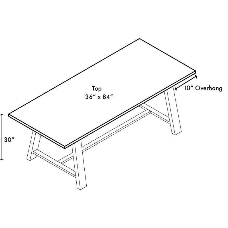 Table de salle à manger Midtown, Teck, H 30 po x l 84 po x P 36 po