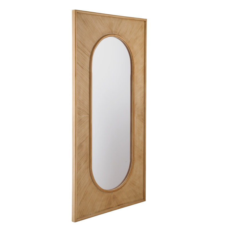 Miroir de plancher Liam - Cadre rectangulaire moderne avec miroir ovale Boho