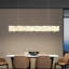 32inch Rectangle Chrome K9 Crystal Chandelier Modern Linear Pendant Lighting Fixture For Dining Room Kitchen Island