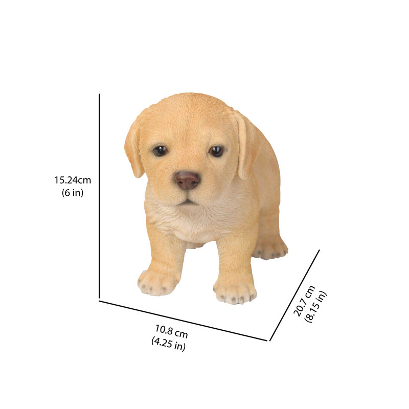 Adorable Yellow Labrador Puppy Polyresin Garden Statue