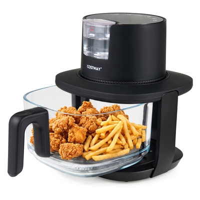 4.7 QT Glass Air Fryer with Steam Frying Mode 6 Smart Presets 360° Heat Circulation