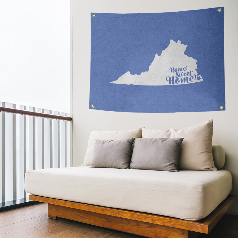 Tapisserie murale virginie de plage virginie home, H 26 po x l 36 po, Bleu