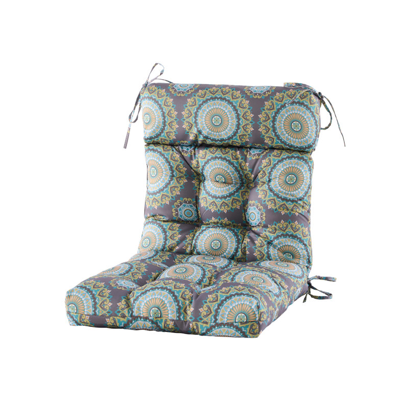 Outdoor 4'' Seat / Back Cushion, Gray/Yellow