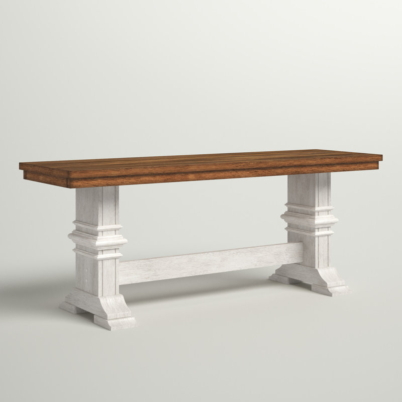 Marcotte Solid Wood Bench, Oak/Gray-White
