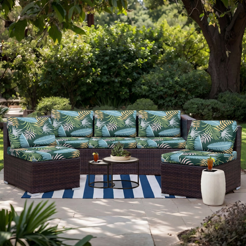 Patio Stretch Cushion Covers, Washable Elastic Bottom Outdoor Couch Slipcovers, Replacement Furniture Protector for Sofa Chair Seat