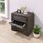 Table de chevet 3 tiroirs en bois avec boutons ronds en étain -96172630