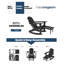 Chaise berçante pliante multifonctionnelle 4 en 1 avec repose-pieds rétractable Adirondack-2080447344