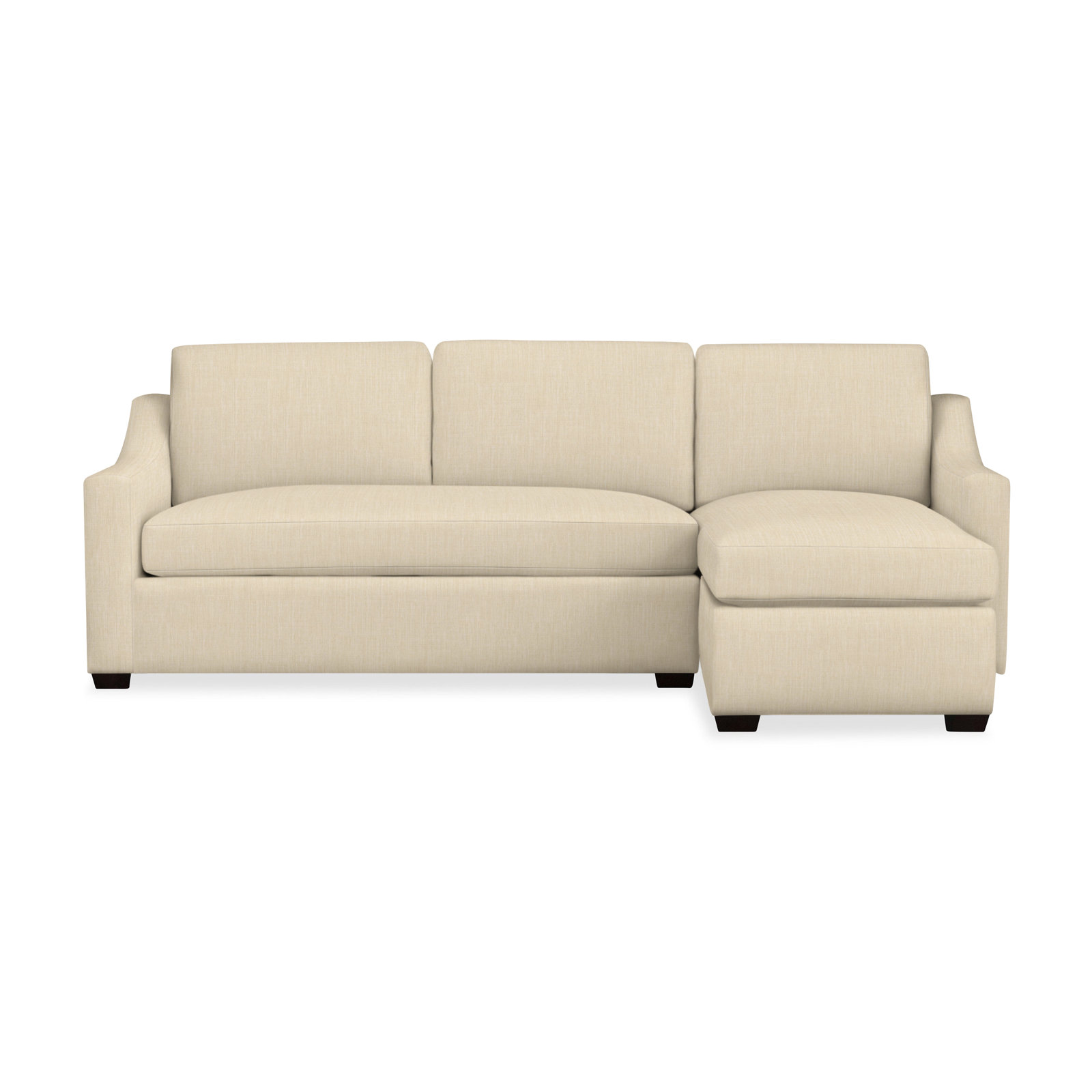 Cranbrook Upholstered Chaise L-Sectional, Canvas Flax Sunbrella® Canvas, Right Hand Facing
