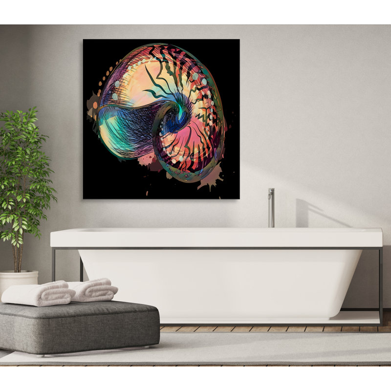 " Boho Nautilus Shell 248 ", 16" H x 16" W x 1.5" D