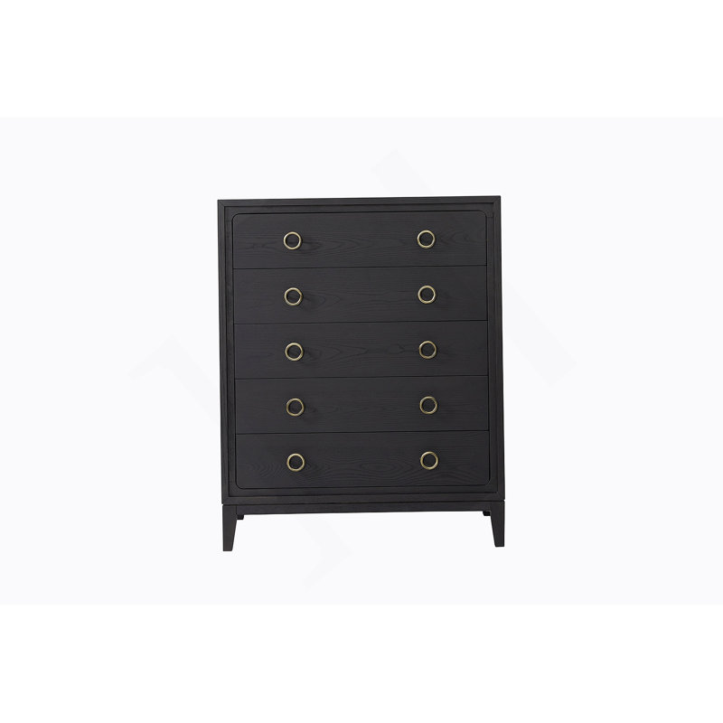 Commode 5 tiroirs au fini poivre