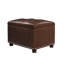 Repose-pieds de rangement rectangulaire en similicuir Kernie