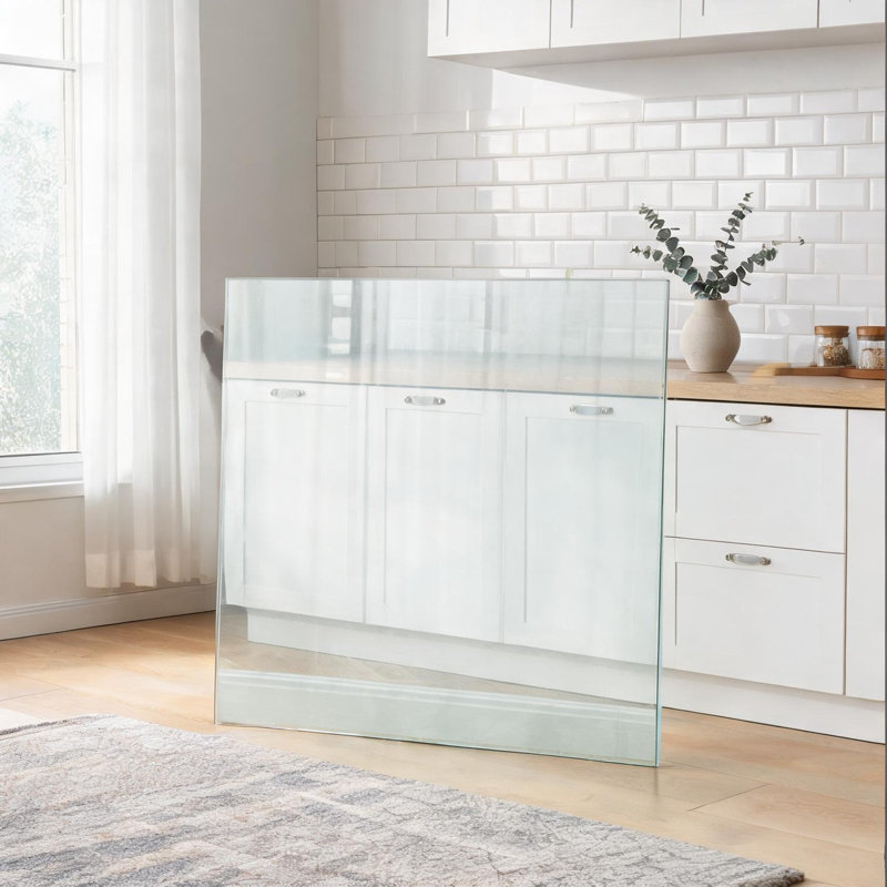 Plateau de table carré transparent en verre trempé, plateau de table de 80 cm pour les salles à manger modernes, design minimaliste élégant
