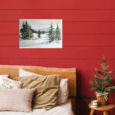 «Winter Forest Frosty Hills», plaque murale par Petal Prints Design