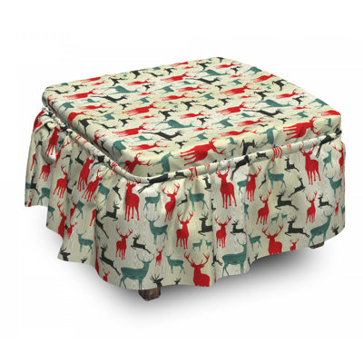 Ensemble de housse pour repose-pieds à coussin de boîte 2 pièces cerf
