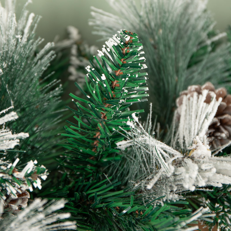 Annachiara 270cm Faux Garland, Dark Green/White