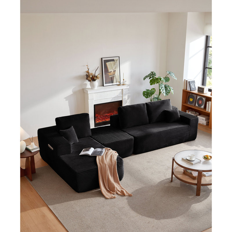 Canapé modulaire moderne avec tissu moelleux, design spacieux pour la maison