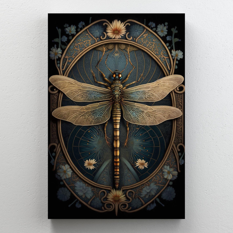 «Daisies And Dragonfly», impression sur toile tendue, H 36 po x L 24 po x l 1,25 po