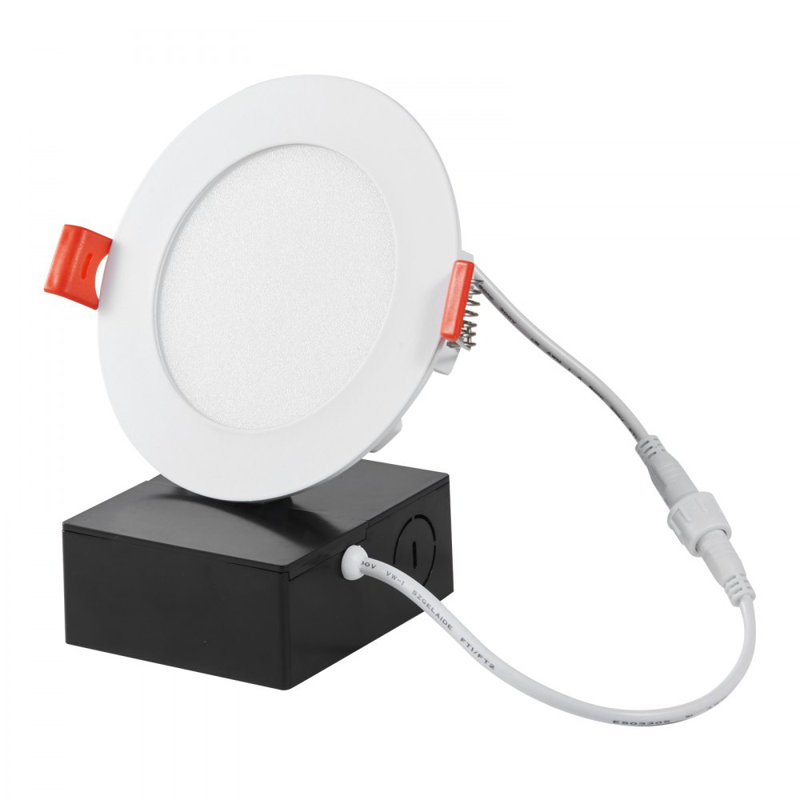 Plafonnier encastré 10W à DEL, paquet de 4 plafonniers ultra minces sans lumière 900LM, plafonnier encastré sans lumière à intensité variable, lumières en pot, éclairage encastré écoénergétique pour la maison, le café, le bureau, la FCC