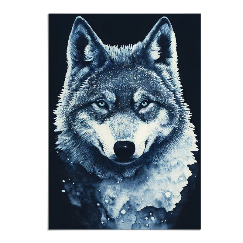 Winter Wolf Art No.1 - Wall Art, 42cm H x 29.7cm W, Paper, No Matte