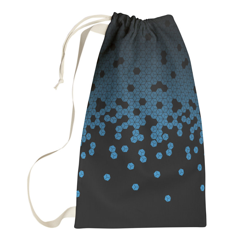 Leffel Fabric Laundry Bag with Handles, Small ( 64" H x 20" W x 1.5" D), Blue