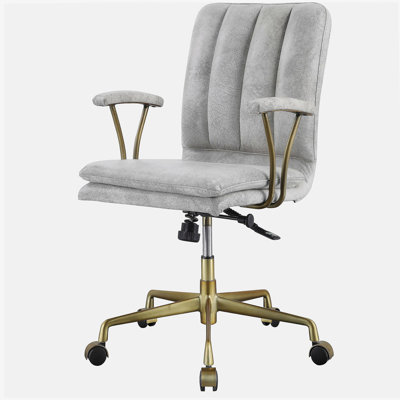 Retro White and Chrome Swivel Office Chair