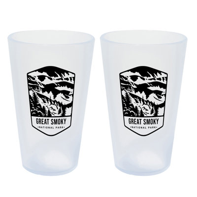 Silipint: Great Smokey Mountains National Park Pint Glasses: 16oz: 2 Pack - Icicle Silicone Cups, Unbreakable