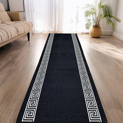 Tapis de couloir noirs antidérapants sur mesure