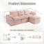 Canapé modulaire en L compressé modulaire en L rembourré en velours côtelé avec repose-pieds mobile, avec trois coussins et deux coussins lombaires, coussins de siège amovibles Cloud-1402524664