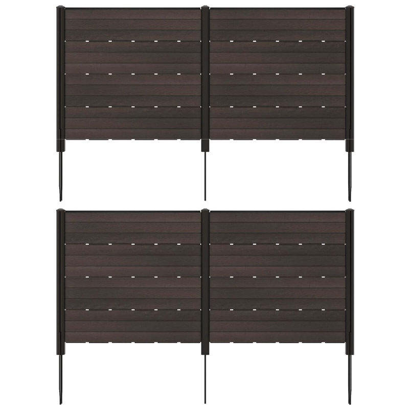 Cloison d'intimité pour l'extérieur 2 pièces Costway, Brun