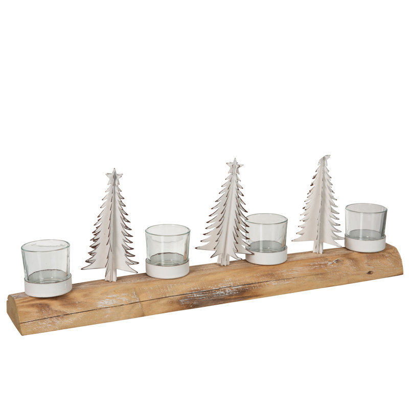 Iron Tabletop Candelabra, White