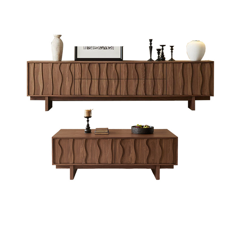 Retro Style TV Stand and Coffee Table Set