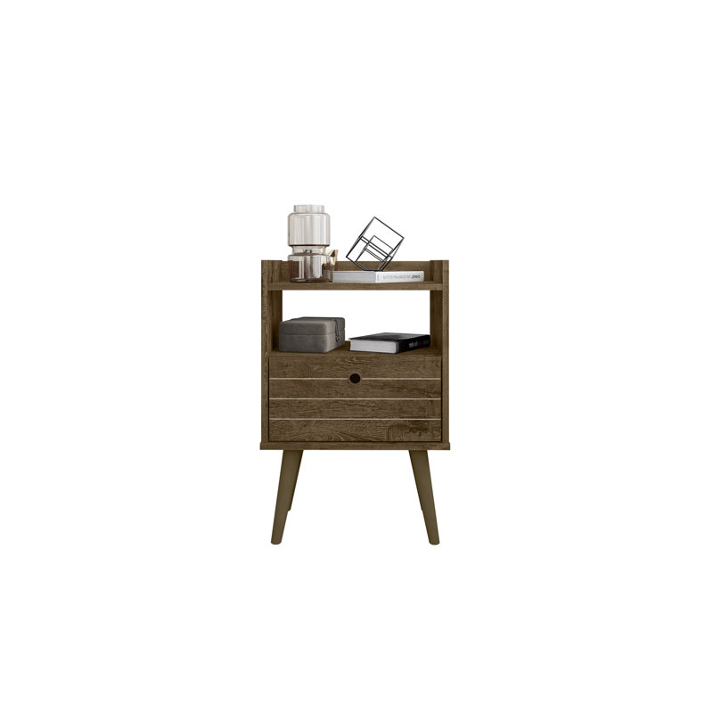 Helaina 17.71'' W Nightstand, Rustic Brown