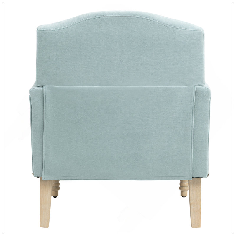 Comfortable Upholstered Armchair With Sturdy Wooden Legs For Various Rooms, Sage