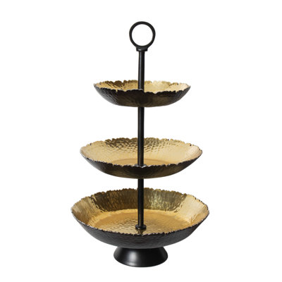 Munro Black & Gold 3 Tiered Serving Stand 