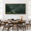 «Minimal Landscape Abstract Dark Green and Gold Flecks Modern Luxury», reproduction d'art sur toile-111568113-98042330
