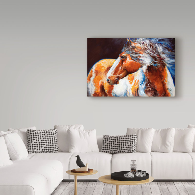 Reproduction de peinture acrylique sur toile tendue Duniya, H 22 po x l 32 po x P 2 po