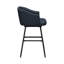 Tabouret de bar pivotant Kazuya bleu orageux en similicuir, hauteur comptoir ou bar-2087984477