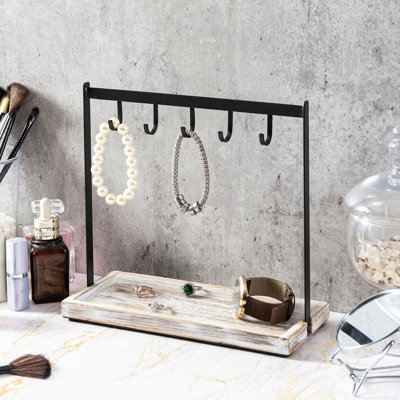 5 Hook Metal Key Jewelry Stand