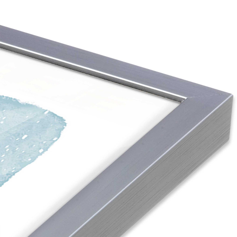 Imprimé hivernal d'hiver, Cadre simple en chrome poli, bois massif, H 13,75 po x l 13,75 po