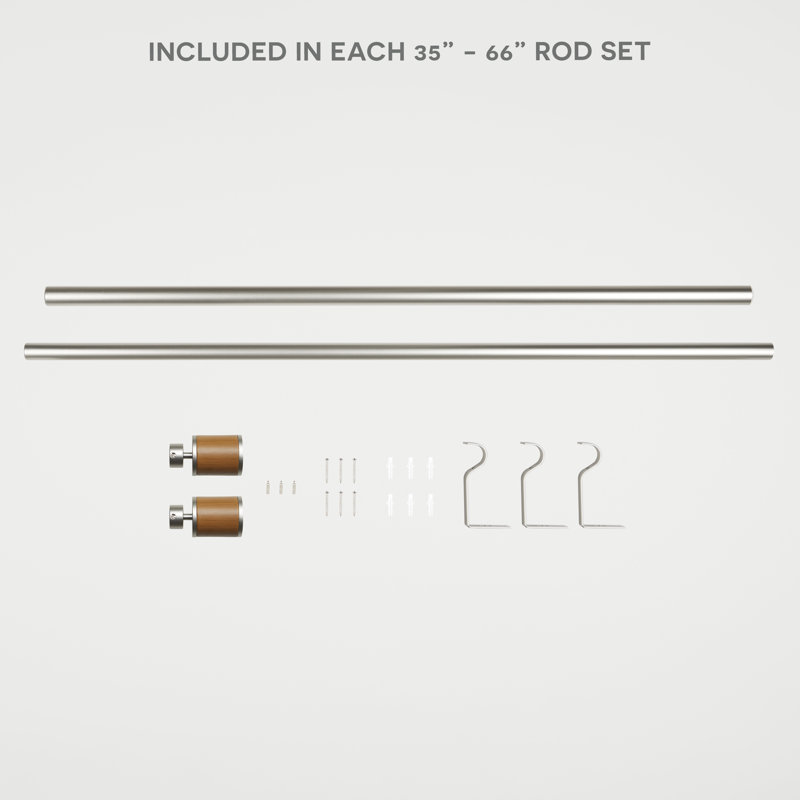 Amalgamated Textiles Exclusive Home Rimini 1" Window Curtain Rod and Finial Set, Adjustable