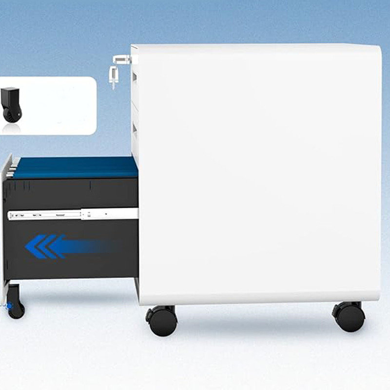 Mobile File Cabinet for Home Office 3 Drawer File Cabinet, for Legal/Letter/A4 File,Round Corner Design,White