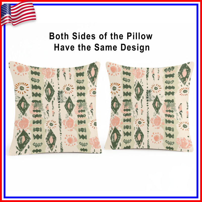 Abstract Tribal Pattern Double Sided Throw Pillows, 26 x 26 inches