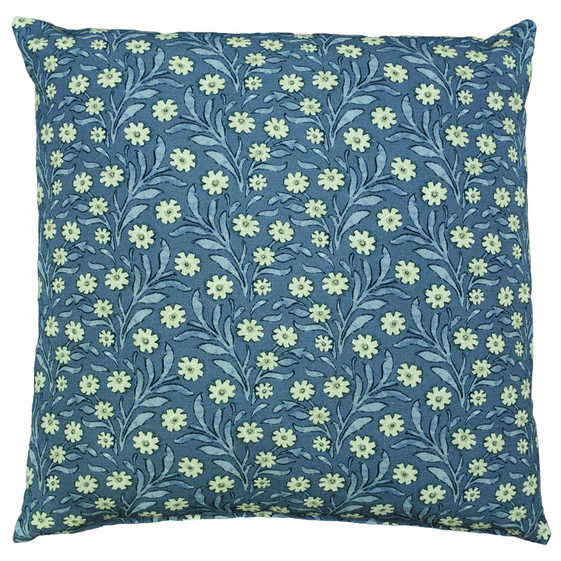 Calluna Floral Square Throw Pillow, Blue