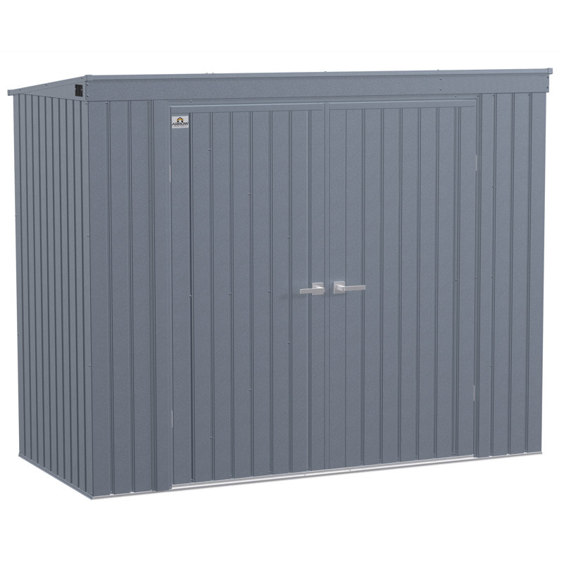 Elite 8 ft. x 4 ft. Anthracite Galvanized Steel Storage Shed