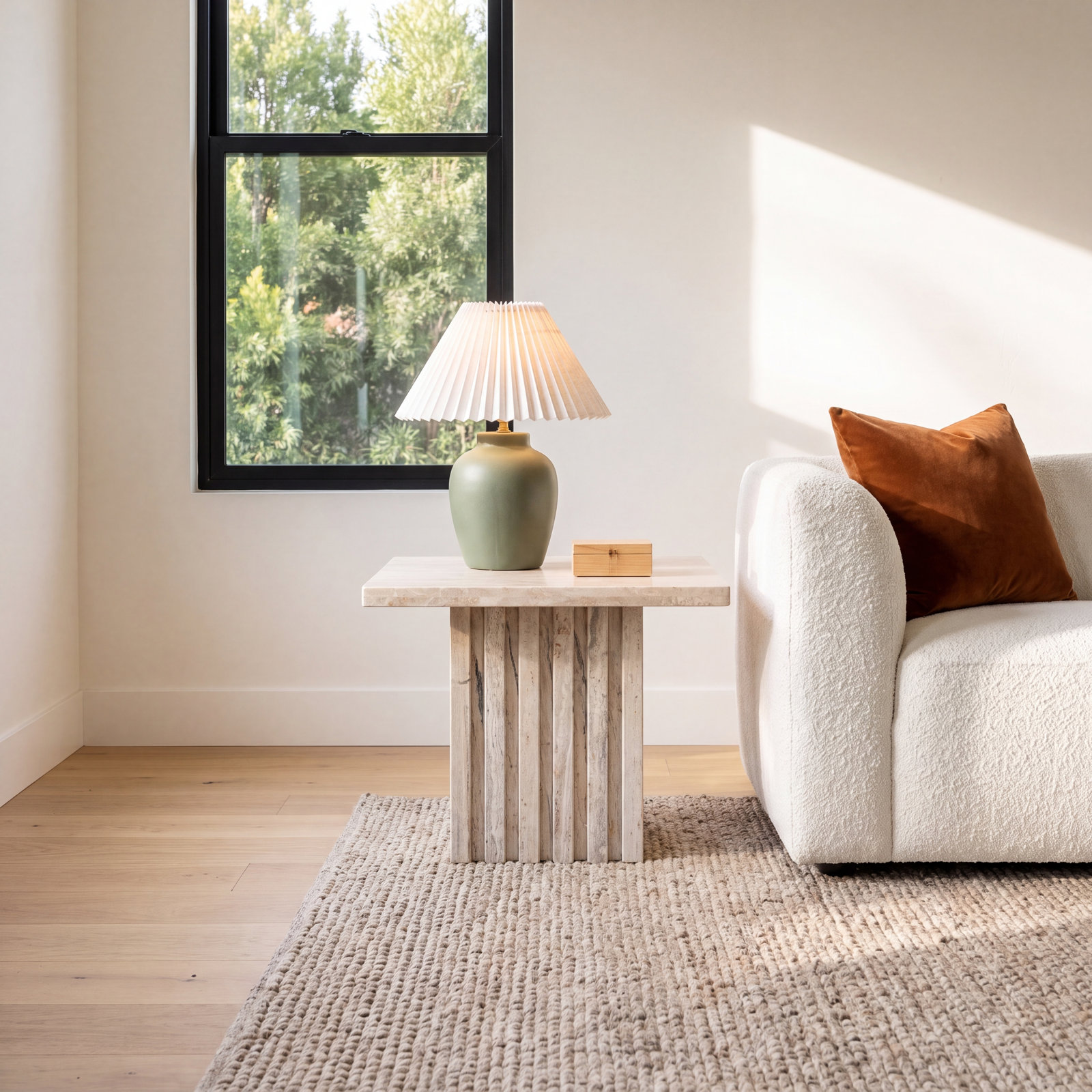 Pristina End Table, Beige, 16" H x 21" W x 21" D